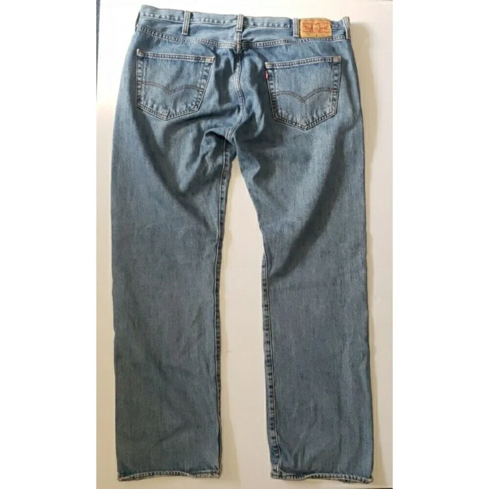 Levis 501 Jeans Mens 38x32 Blue Straight Original Button Fly Med Wash Denim